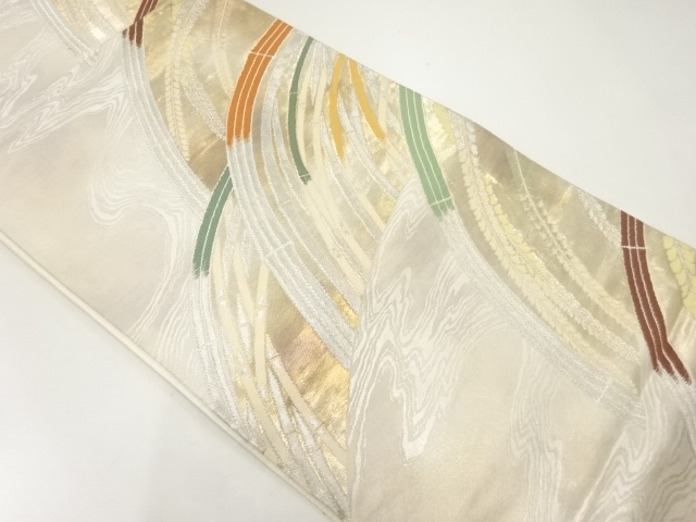 JAPANESE KIMONO / ANTIQUE FUKURO OBI / SILK / WOVEN BAMBOO